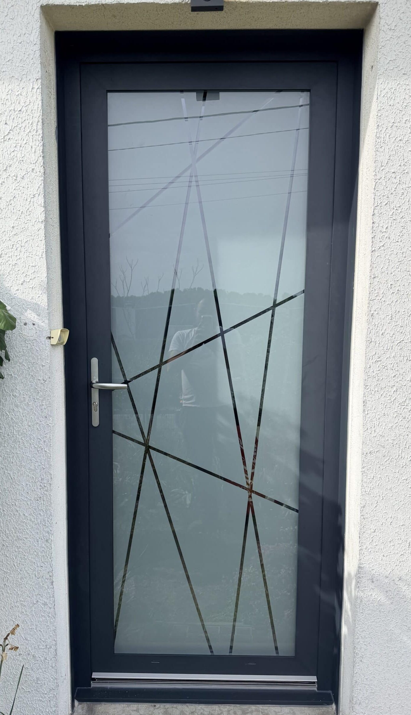 Porte d'entrée bleu après